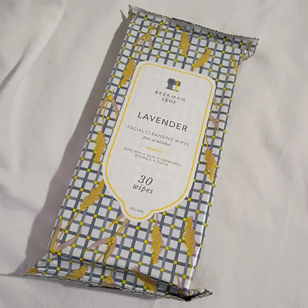 Beekman 1802 LAVENDER Facial Cleansing Wipes 30-Count Goat Milk & Aloe Sealed